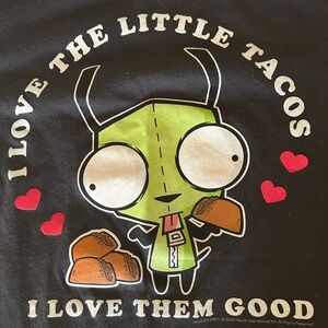Black T-Shirt Invade Zim Gir and Tacos